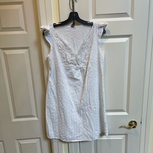 Mimo White Cotton Eyelet Dress